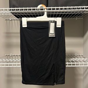 NWT * Nasty Gal Black Wait a Minute Mini Slit Skirt Size 4